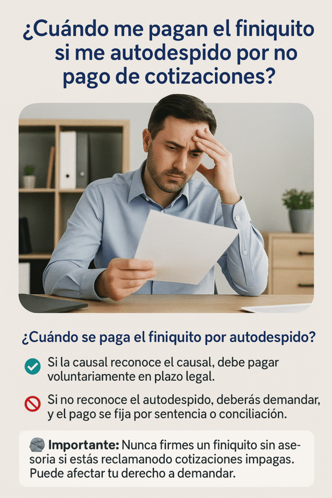 autodespido por no pago de cotizaciones